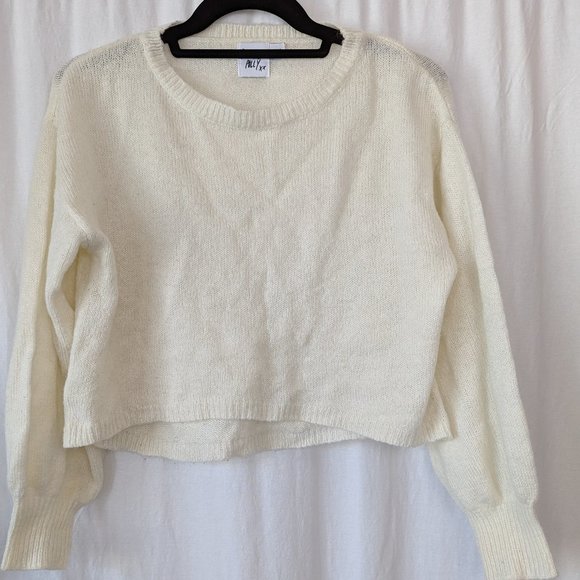 Princess Polly Cropped Cream Sweater Size Small - Picture 1 of 12